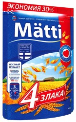 Каша, Matti (Матти) 400 г 4 злака дой-пак